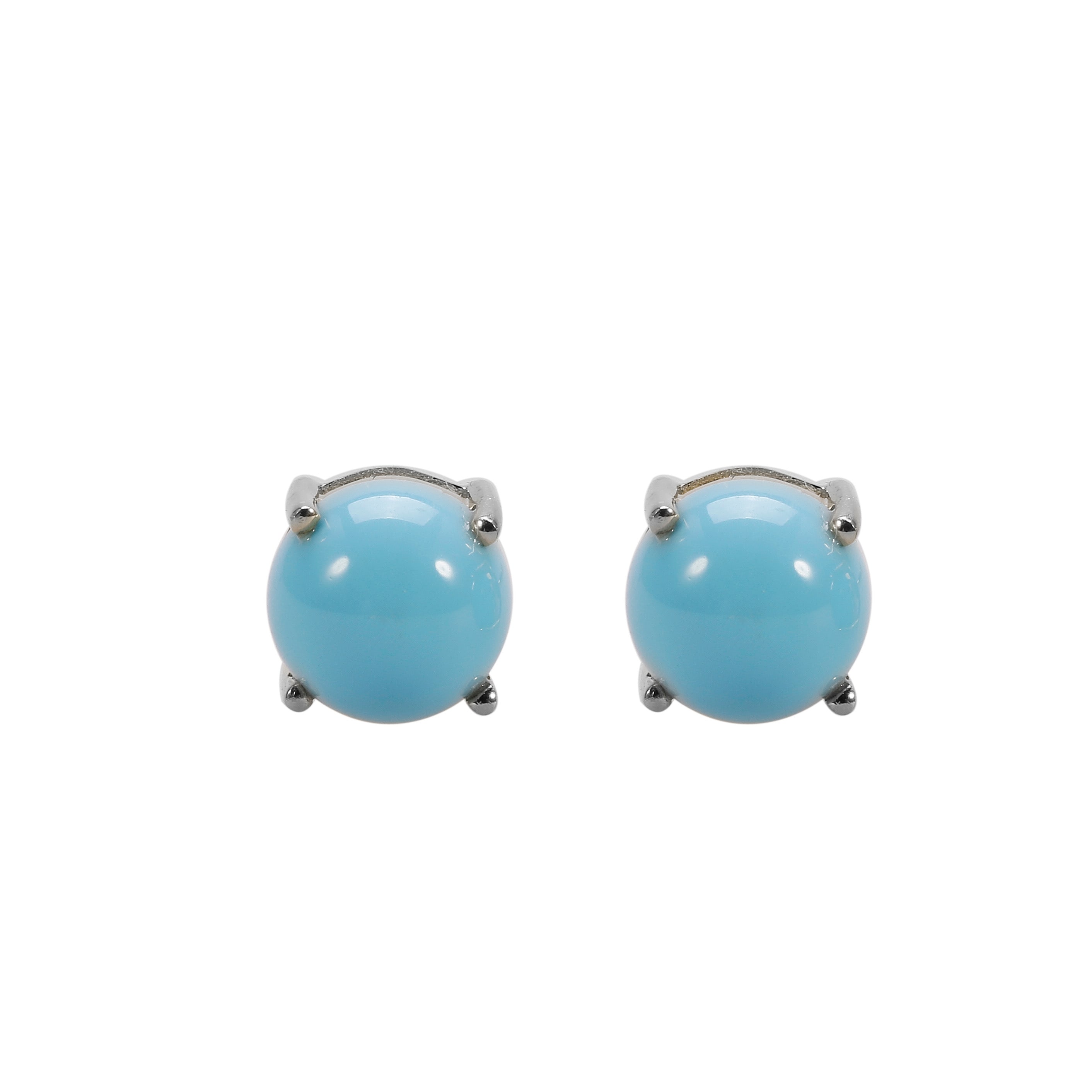 Pinctore 925 Sterling Silver Sonora Beauty Turquoise Gemstone Stud Earrings
