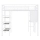 preview thumbnail 15 of 32, Loft Metal Bed with 3 Layers of Shelves and Desk, Stylish Metal Frame Bed with Whiteboard