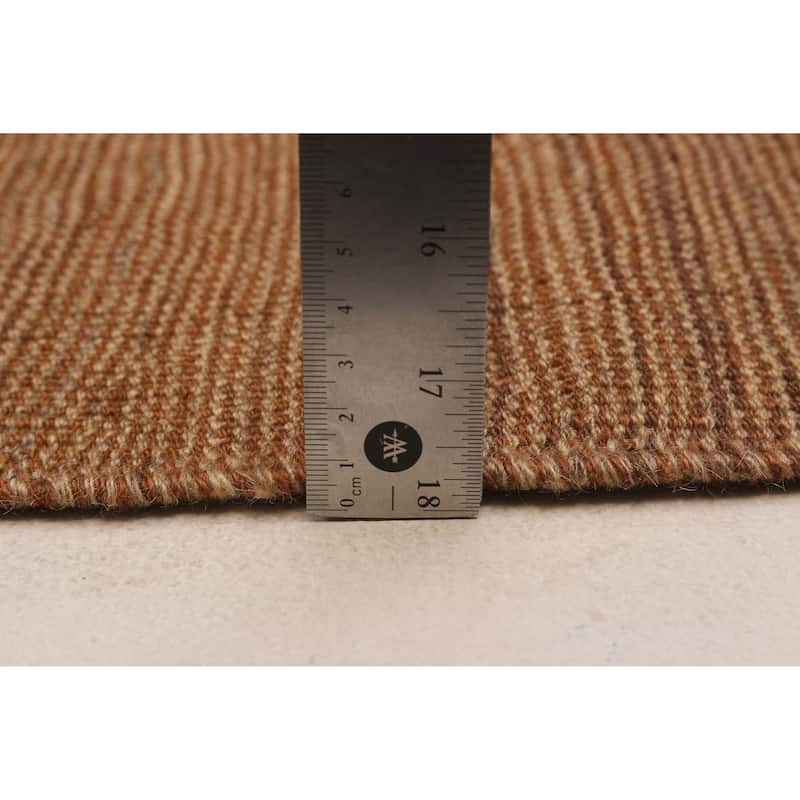 ECARPETGALLERY Flat-Weave Ankara FW Brown Wool Kilim - 9'6 x 12'6