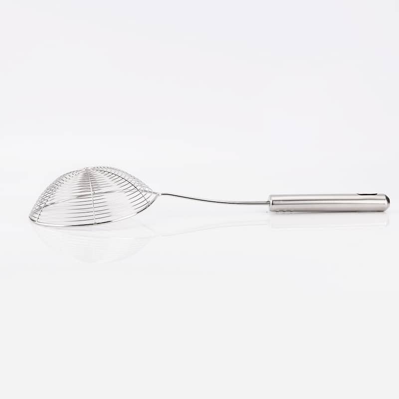 Home Kitchen Metal Wire Spiral Mesh Frying Skimmer Strainer Ladle 4.5 Inch Dia