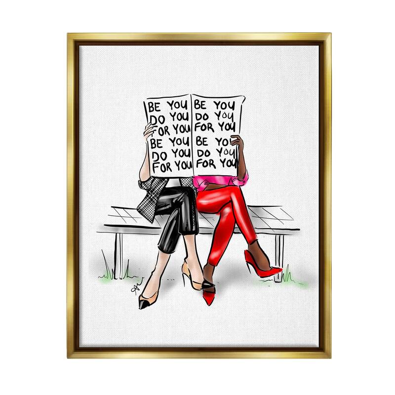 Stupell Be You Confidence Phrase Framed Floater Canvas Wall Art, Design by Alison Petrie - 17 x 21 - Gold