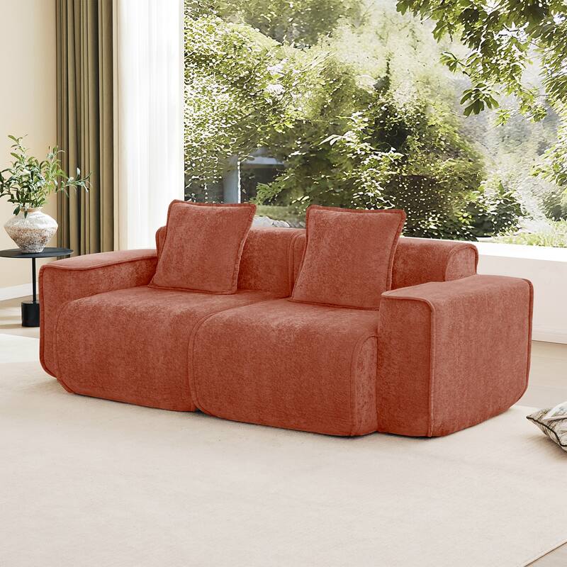78.74" Velvet Loveseat Sofa Couch, 2-Seater Modern Modular Sofa
