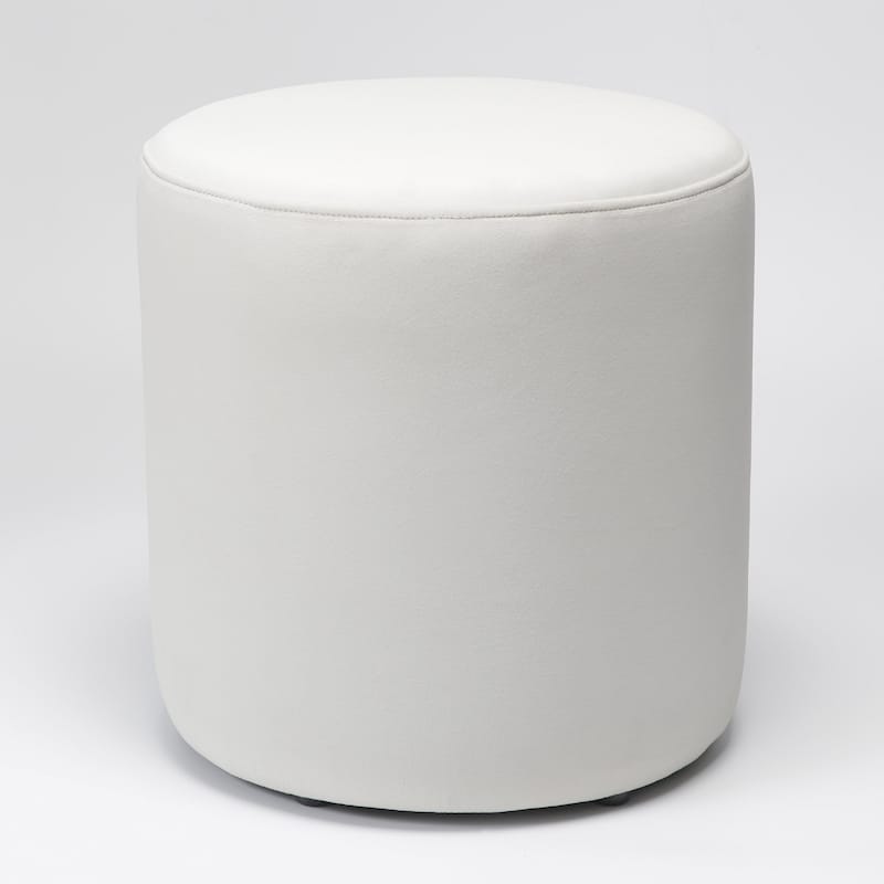 KINWELL Round Upholstered Pouf Ottoman Footrest