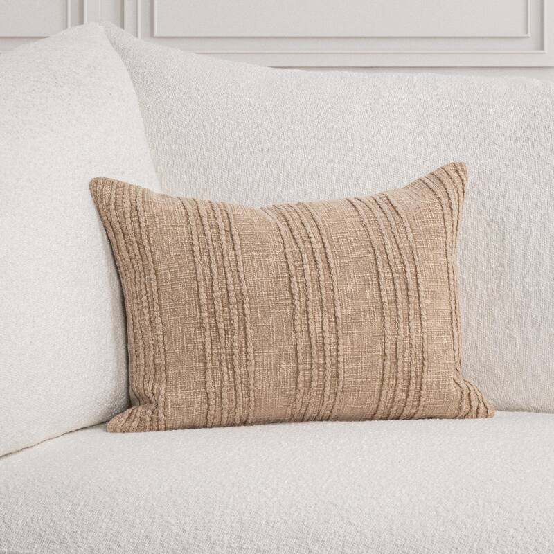 Villa by Classic Home Hannah 100% Cotton 22" Throw Pillow - Natural - 14x20