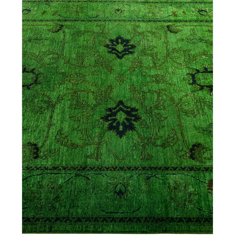 Overdyed One-of-a-Kind Hand-Knotted Area Rug - Green - 4' 9" x 6' 7"