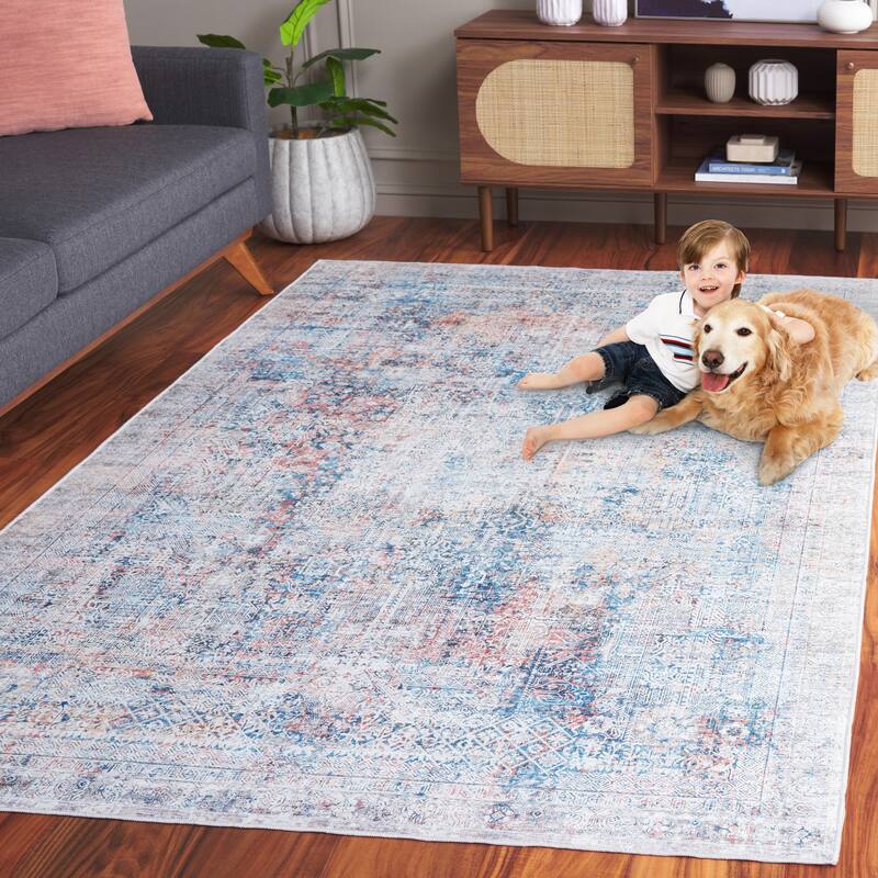 SAFAVIEH Arizona Ajkune Vintage Rug - 2'6" x 8' Runner - Blue/Rust