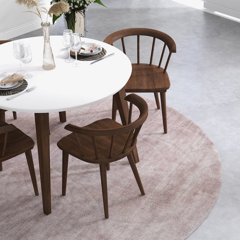 Macon Mid-Century Modern Solid Wood Dining Chair in Walnut (Set of 2)