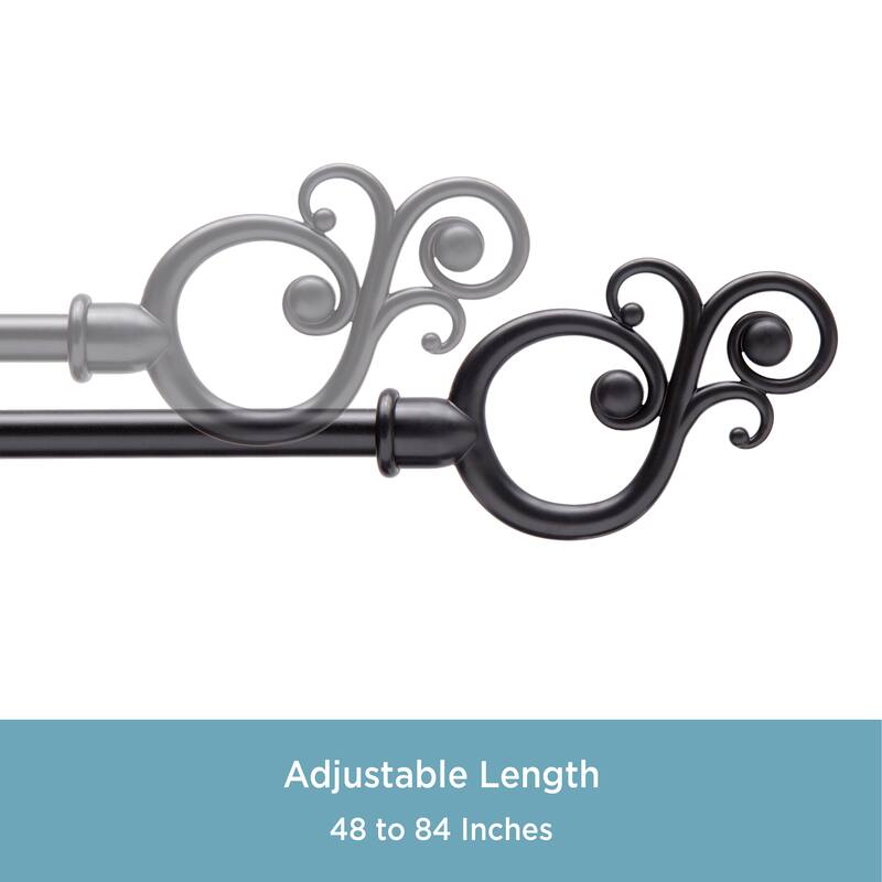 Kenney Valencia 5/8" Standard Decorative Window Curtain Rod