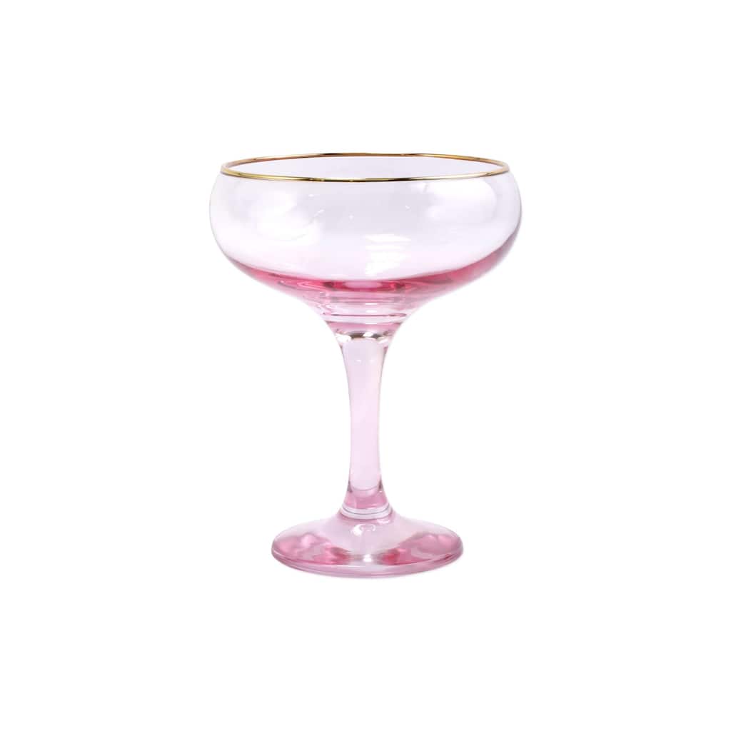 viva by VIETRI Rainbow Pink Coupe Champagne Glass