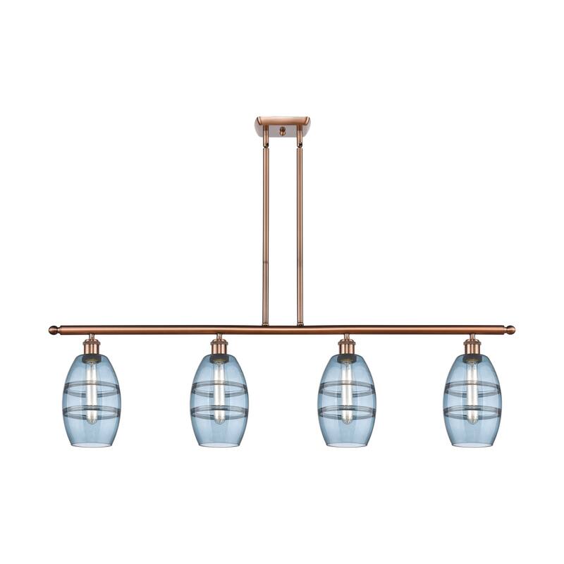 Innovations Lighting 516-4I-9-48 Vaz Linear Vaz 4 Light 48" Wide - Antique Copper / Blue