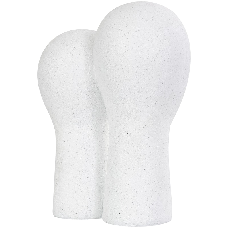 Polystone People Head Sculpture with Speckled Detailing - White - Roche River Decor - 9"W x 12"L x 17"H