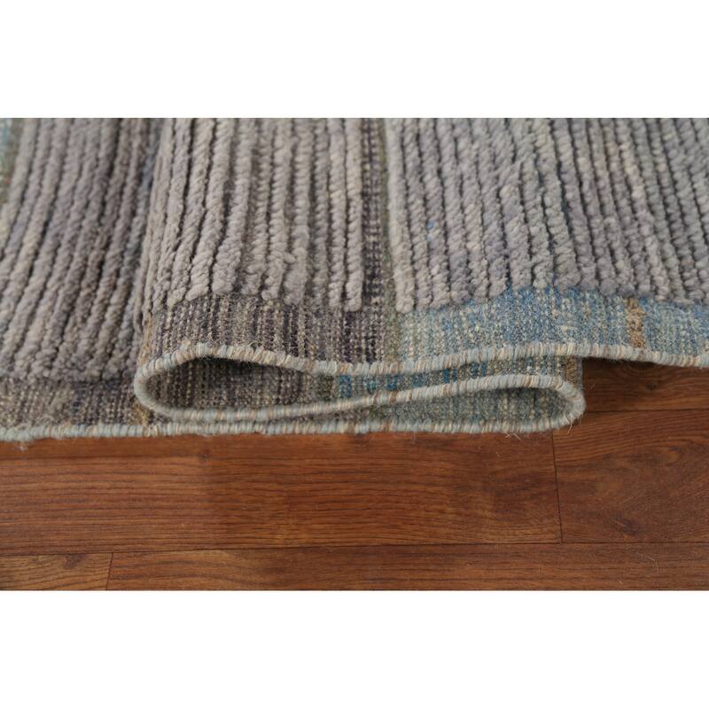 All-Over Checkered Moroccan Area Rug Handmade Wool Carpet - 8'9"x 12'7"