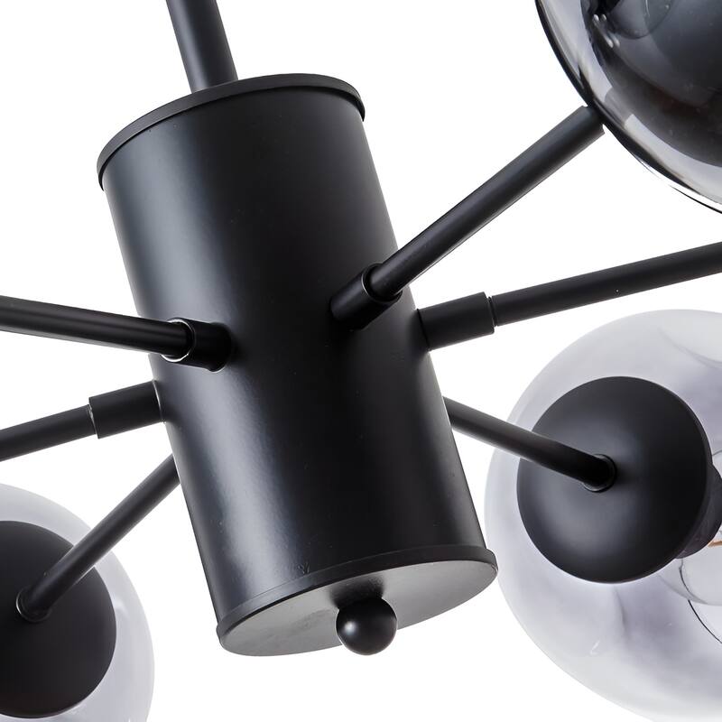 Kye 6 - Light Dimmable Sputnik Modern Linear Chandelier, Smoked Glass Sci-fi Futuristic Lamp - N/A