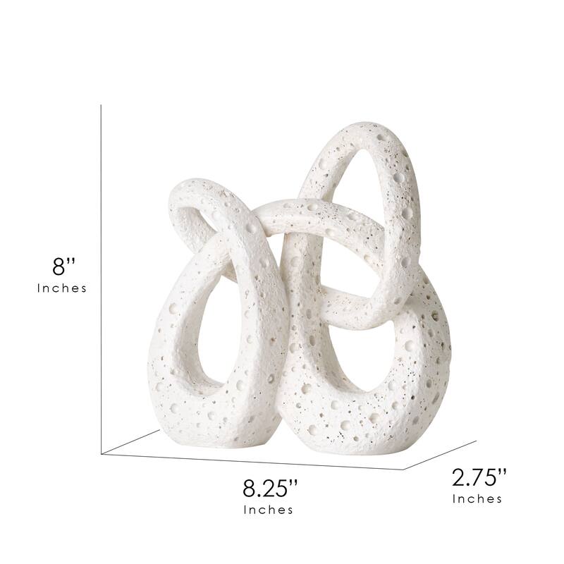 American Art Decor Infinite Curves 2-Piece Resin Table Top Knots Decor - 7.5" x 7.5", 5" x 5.75"