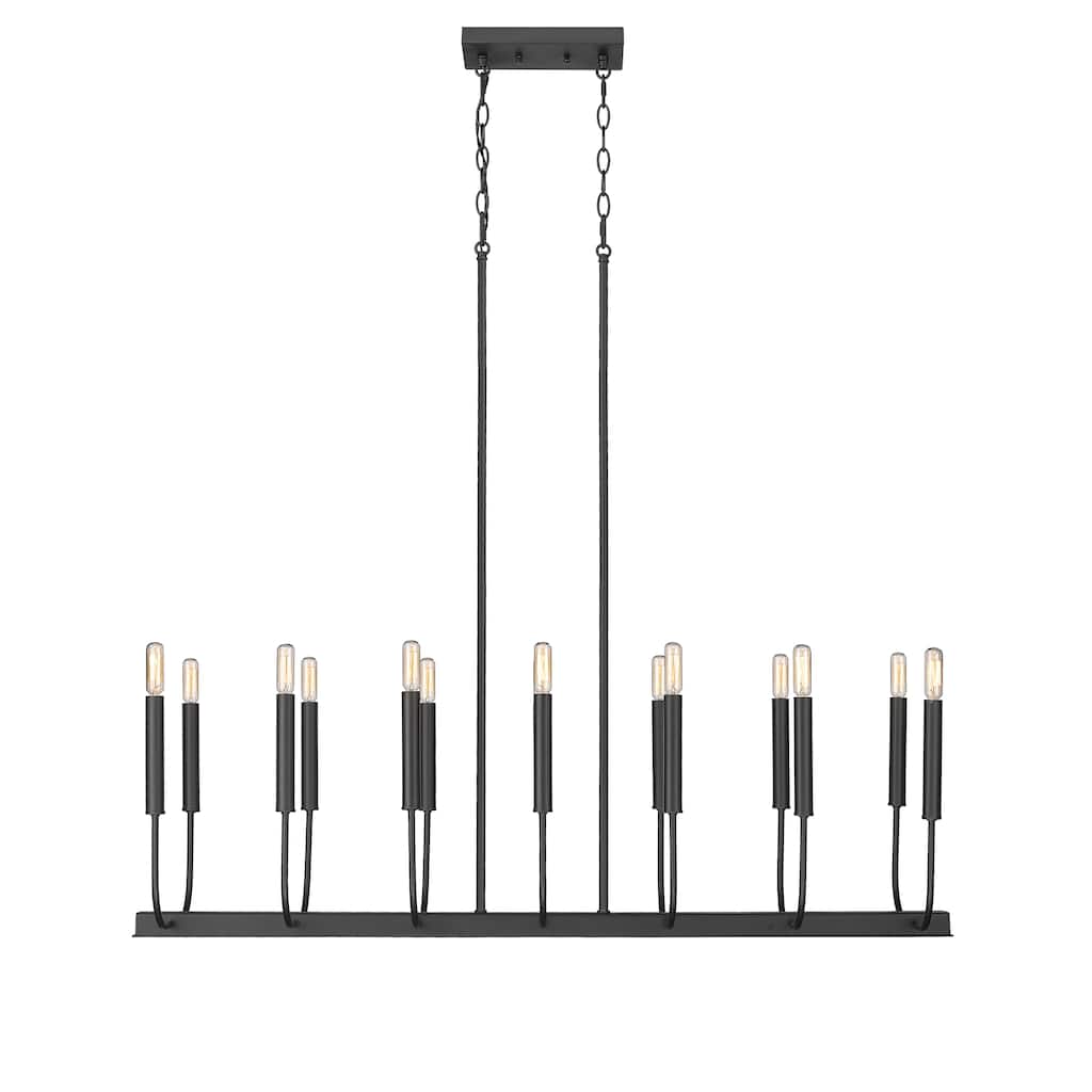 14 Light 46 Inch Wide Oval Chandelier in Matte Black