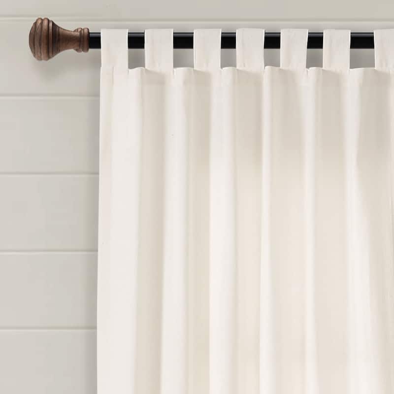 Lush Decor Farmhouse Faux Linen Tab Top Window Curtain Panel (Single Panel) - 84" x 40" - 84" x 40"