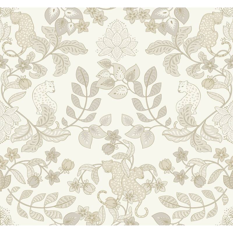 A-Street Prints Getty Cream Jungle Damask Wallpaper