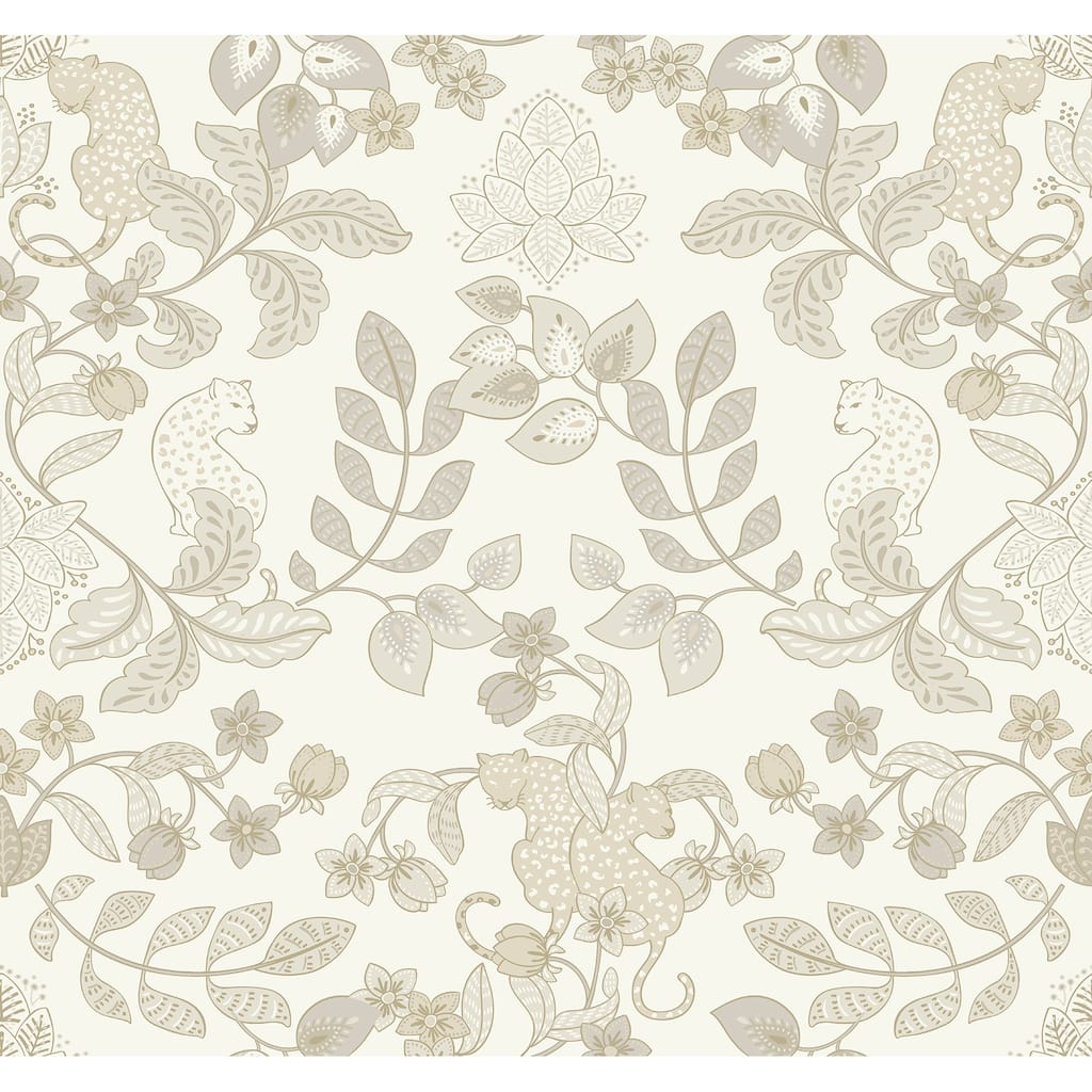 A-Street Prints Getty Cream Jungle Damask Wallpaper