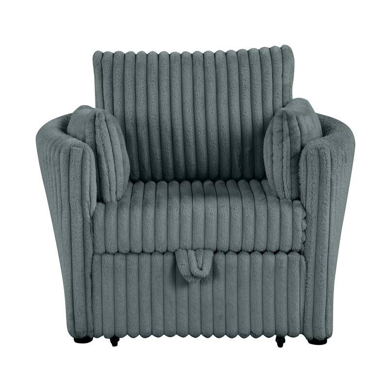 Modern Fabric Sleeper Single Sofa with USB and 2 pillows