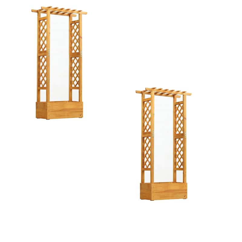 Costway 1/2 PCS 60” Raised Garden Bed with Trellis with Hanging Roof, - 2 PCS
