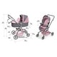 preview thumbnail 4 of 9, Badger Basket Daydream Multi-Function Single Doll Pram & Stroller - Gray/Pink