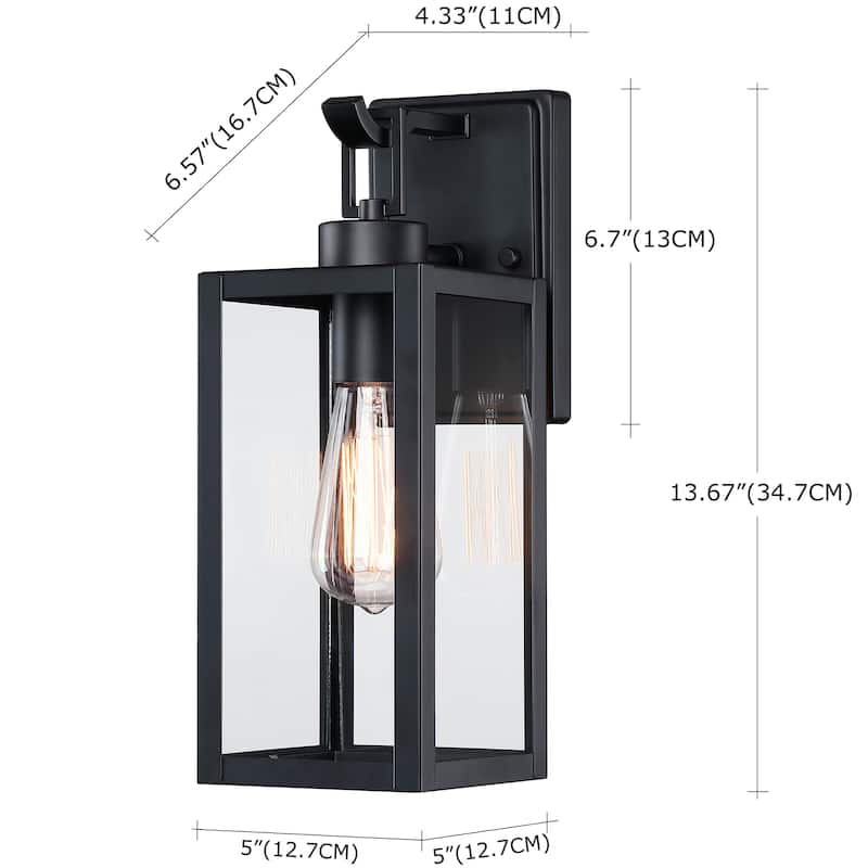 4Pack-1 Light Outdoor Wall Light - 5"x6.57"x13.66"