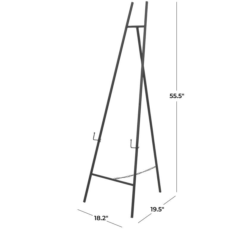 Metal Geometric Tall Adjustable 3 Tier Display Easel with Chain Support - Black or Gold - Roche River Decor