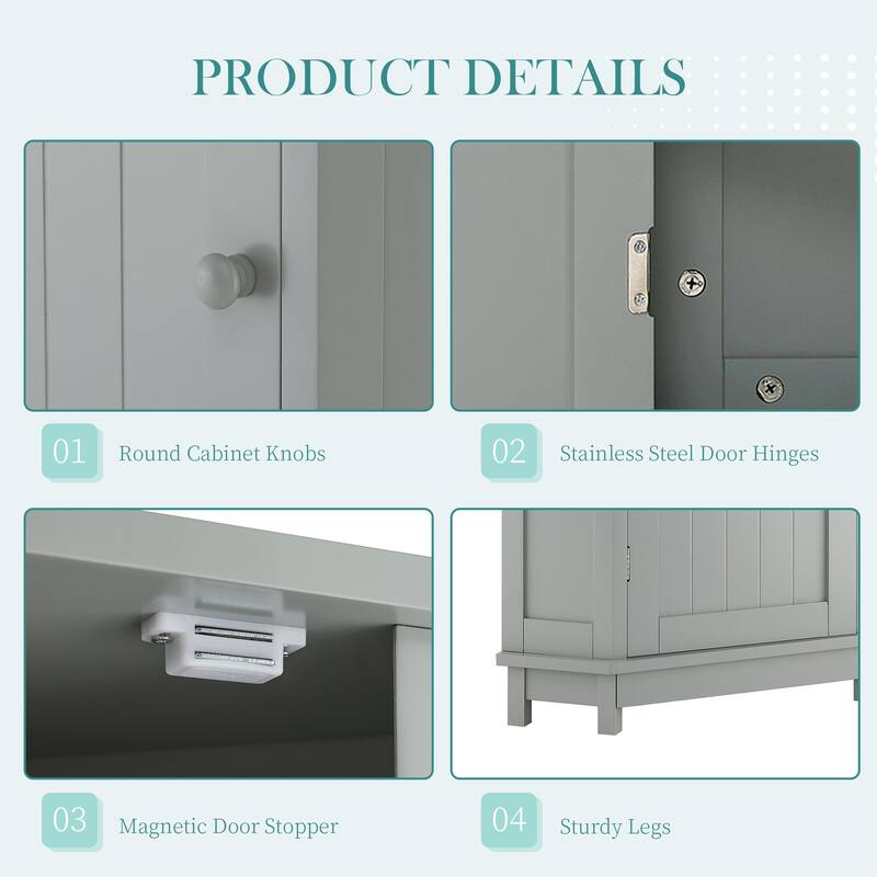 Bathroom Cabinet, Triangle Corner Storage Cabinet with Adjustable Shelf, Compact Bathroom Waterproof Cabinet Towel Cabinet