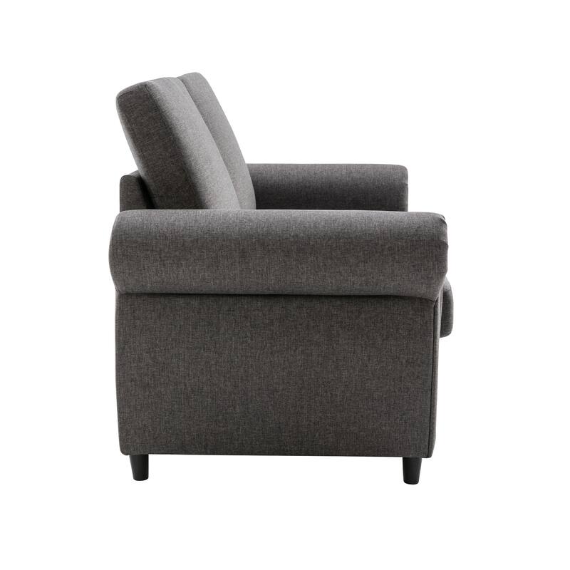 Roomfitters 57.9" Pull-Out Sleeper Sofa Loveseat with Twin Size Memory Foam Mattress, Two USB Charging Ports