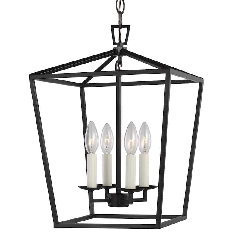 Bellevue Moselle 4 Light 13" Wide Taper Candle Pendant - Midnight Black