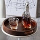 preview thumbnail 3 of 68, KINWELL Round Black Walnut Wood Serving Tray Ottoman Tray with Handles