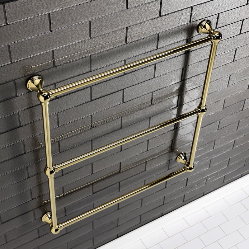 Maximilien 30 in. Wall Mount Towel Rack in Brushed Brass