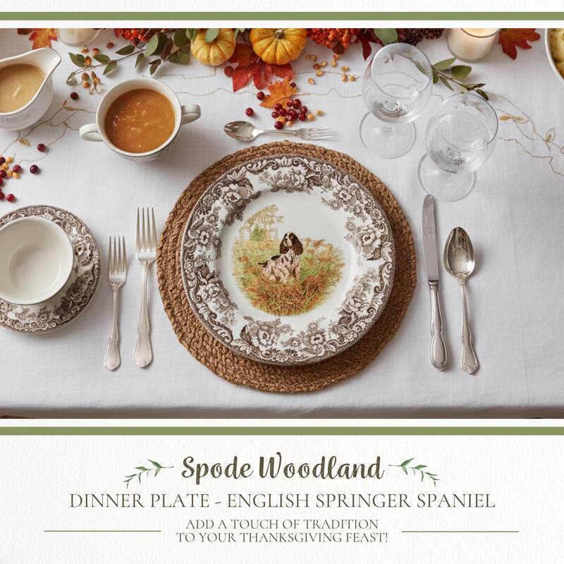 Spode Woodland Dinner Plate Dog Motif