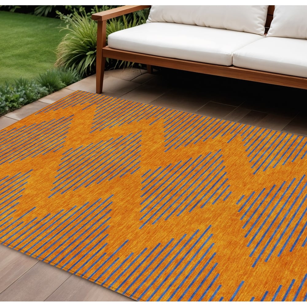 HomeRoots Geometric Transitional Rectangle Outdoor Rug