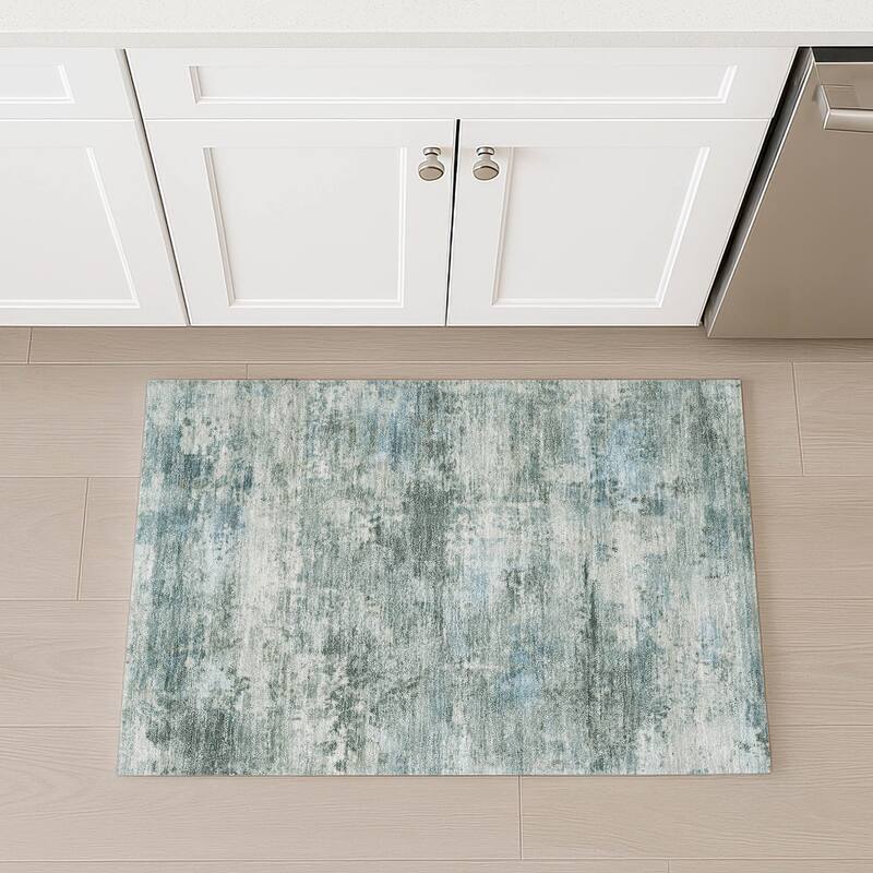 Machine Washable Indoor/ Outdoor Modern Solid Chantille Rug