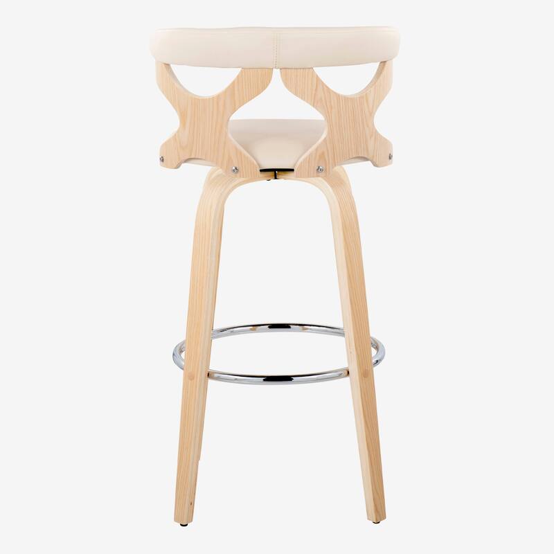 Carson Carrington Viby 30" Fixed-Height Bar Stool with Bent Wood Legs & Round Footrest (Set of 2)