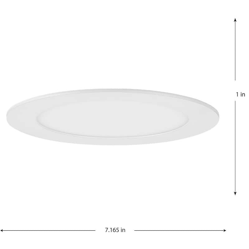 Everlume Collection 6 in. Satin White LED Low Profile Canless Recessed Downlight - 7.165 in x 7.165 in x 1 in