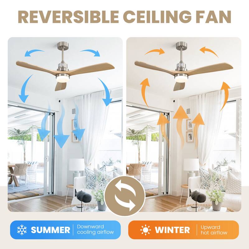 52 Inch Ceiling Fan with Smart Dimmable LED Lighting