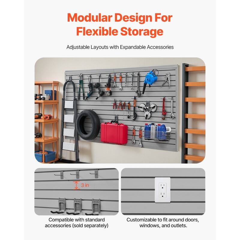 PVC Garage Slat Wall Panel with Modular Design and Suitable for Both Indoor and Outdoor Use