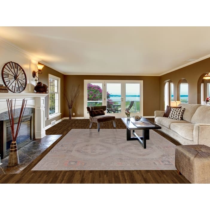 Hand Knotted Oriental 100% Wool Carpet Transitional Geometric Beige & Ivories Oushak Area Rug - 12' 0'' X 8' 10''