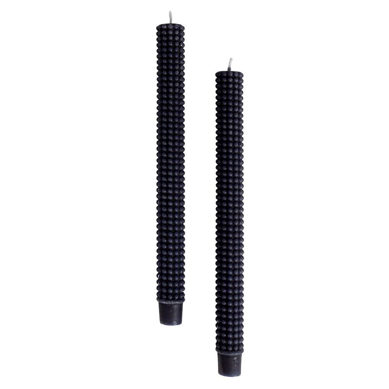 Hobnail Taper Candles in Box, Set of 2 - 1.0"L x 1.0"W x 10.0"H
