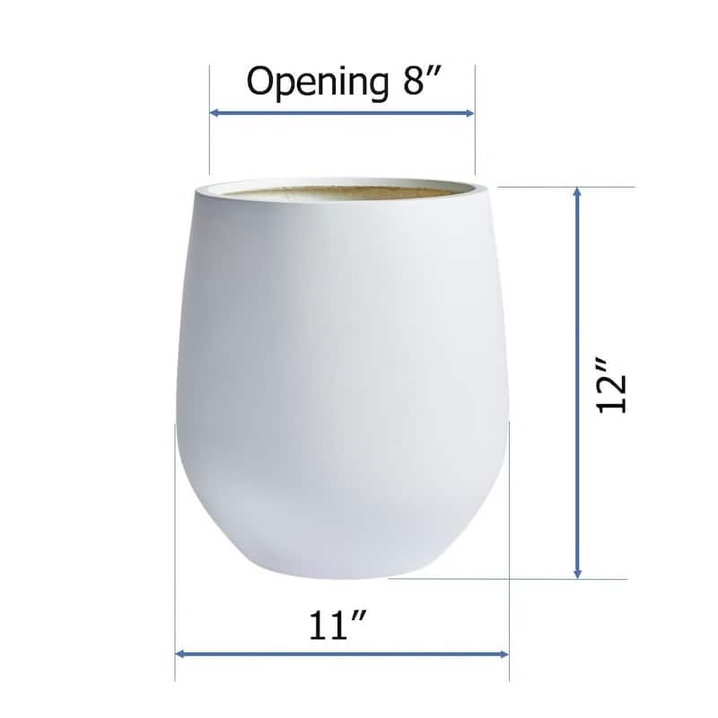 DreamPatio La Mirada 1-piece Fiberstone Tapered Planter for Indoor/Outdoor - 11x11x12 - White