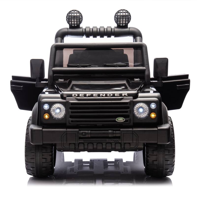 24V Land Rover Defender Kids Ride-On Car, Remote Control, Dual 55W Motors, Bluetooth, LED Lights, Ages 3-7 - Black