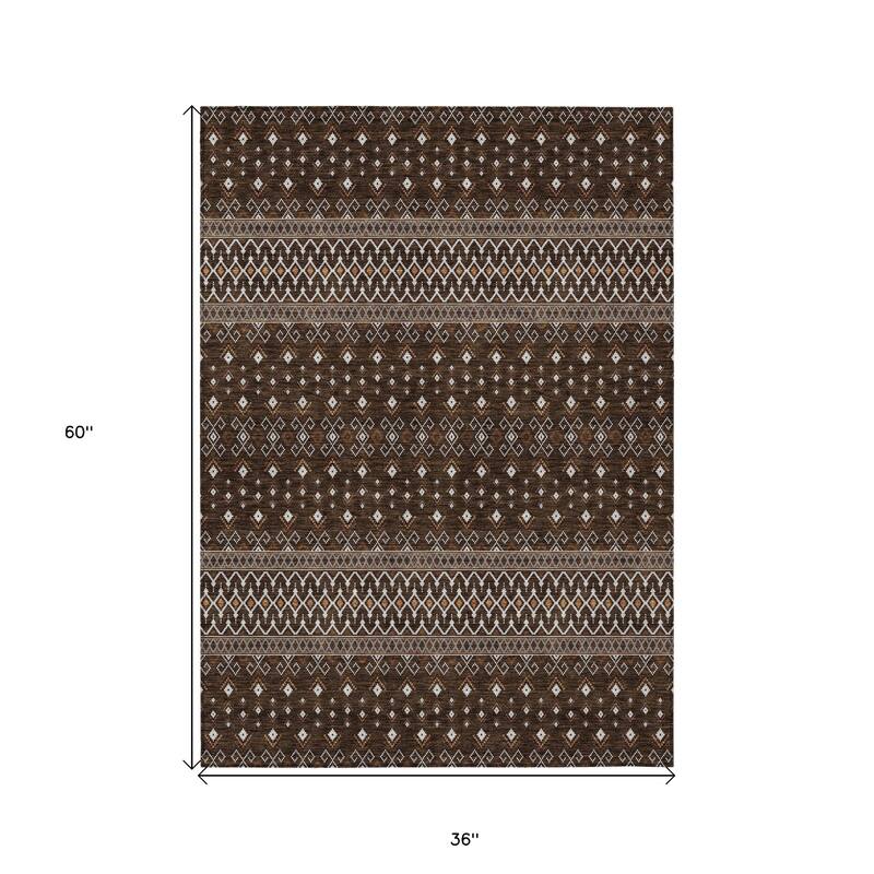 HomeRoots Tribal Transitional Rectangle Outdoor Rug