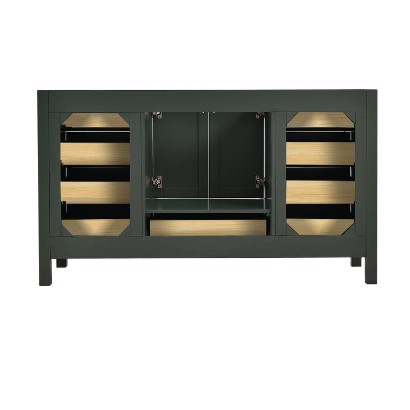 StarrySky 60 inch Undermount Single Sink Bathroom Vanity with Engineered Carrara Marble Top