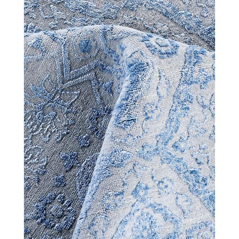 Ikat One-of-a-Kind Hand-Knotted Area Rug, Gray - 9' 0" x 12' 4"
