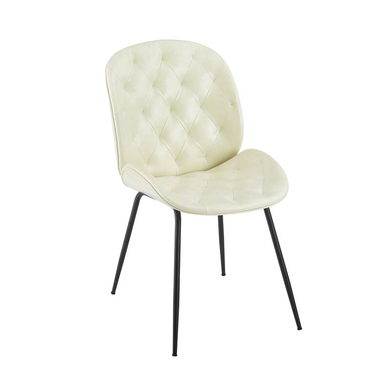 Art Leon Mid-Century Tufted Style Dining Chair in Beetle Shape Design