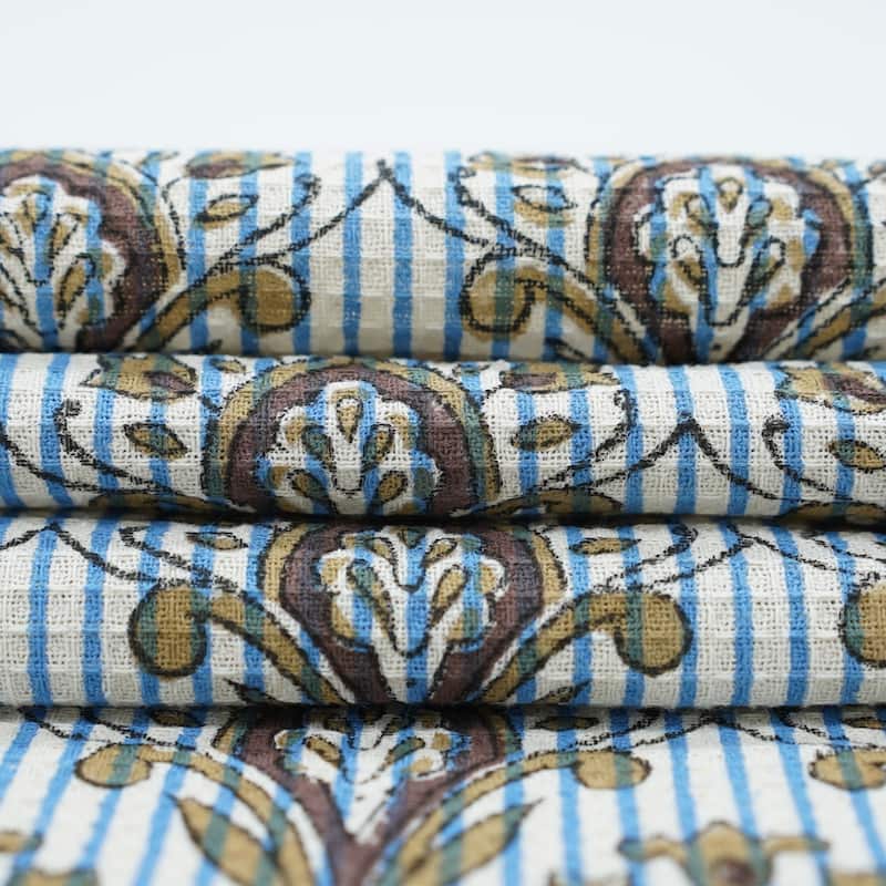 Fabdivine Handmade Floral Block Print Kitchen or Bath Room Hand Towels Home or Office Accent