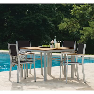 Oxford Garden Travira 5 Piece 39 inch Natural Tekwood Dining Set