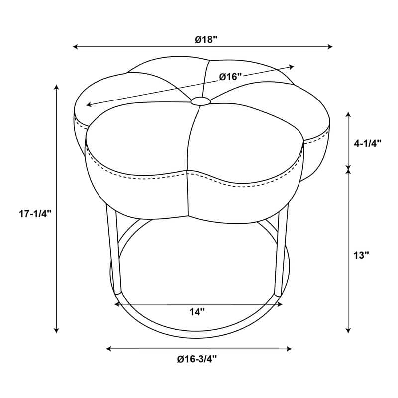 Bonnie Vanity Flower Stool